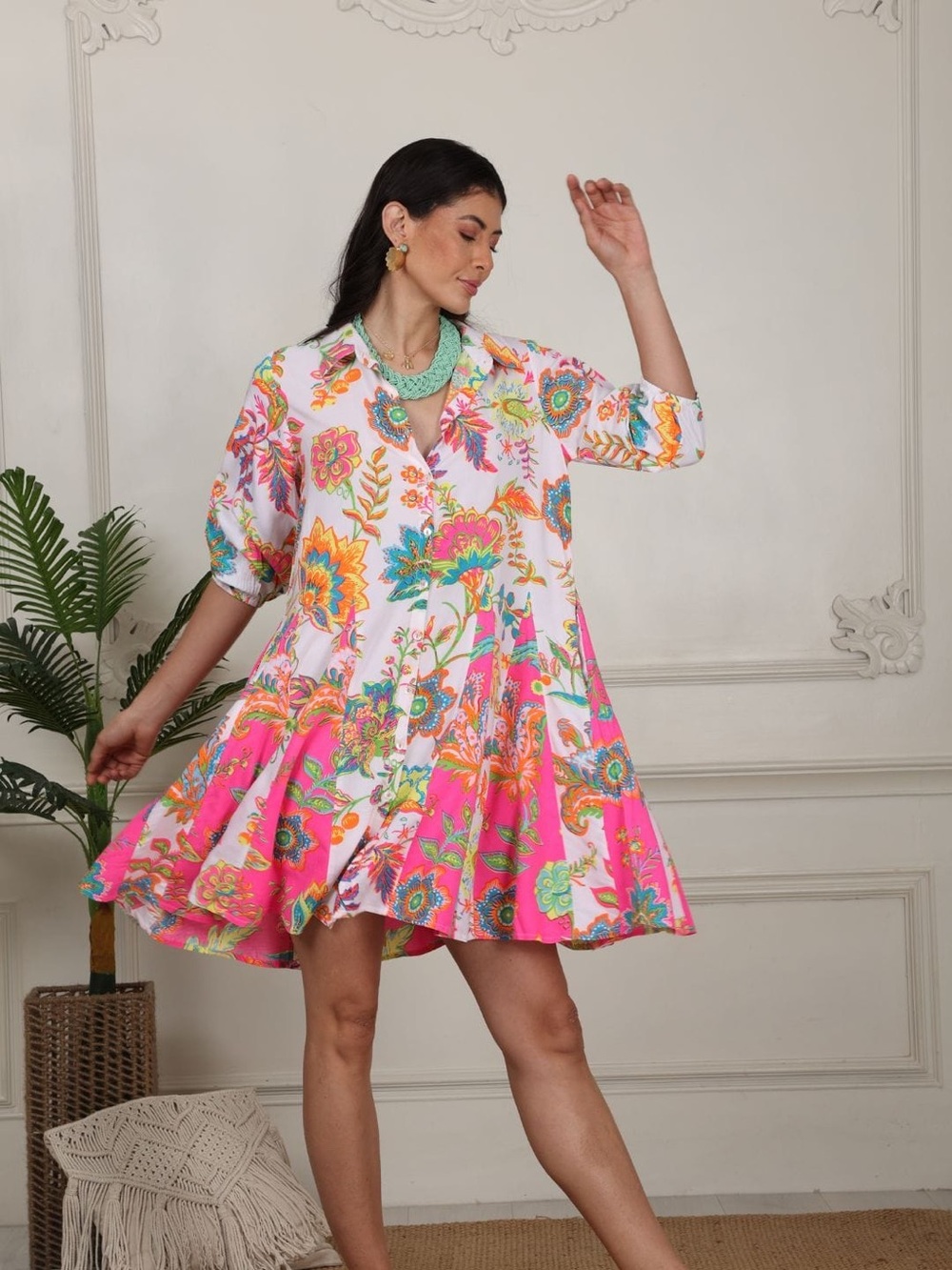 Avani del Amour Jacobin Flower Dress Size Medium